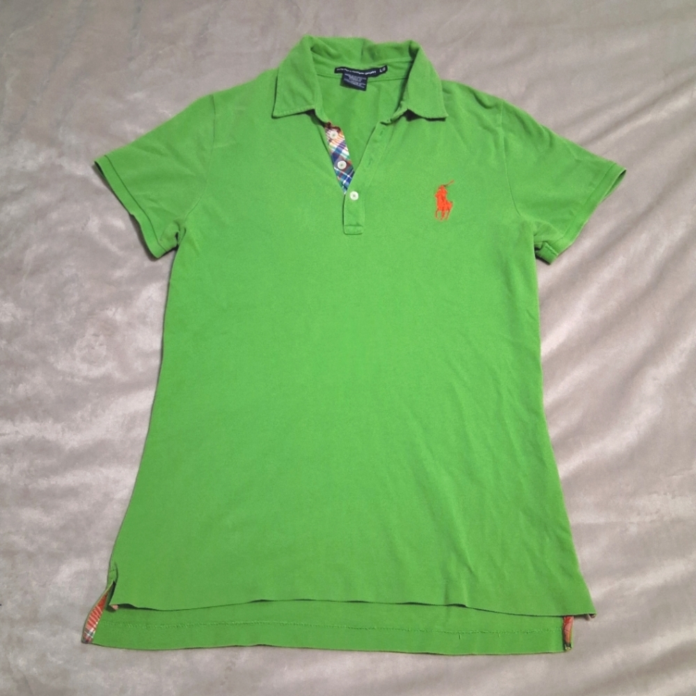 Ralph Lauren Lime Green Polo Tee with Red Logo